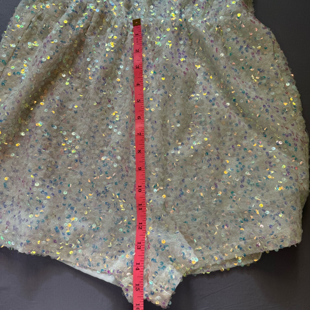 Cloud Ten romper women large cowl neck open back sequin halter one piece white - Picture 9 of 13